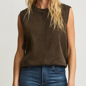 We The Free Brown Cotton Tank Top Grunge Y2K Minimalist Workwear XS